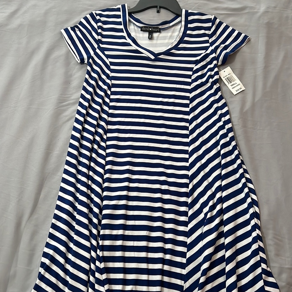 NWT Navy and white striped tee super soft tee shirt dress